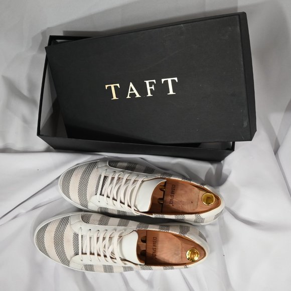 TAFT - The Sneaker in Gray Stripes NEAR MINT COND - Picture 4 of 6